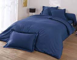 drap housse 160x200 en coton bleu marine coton maisons du monde