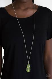 Paparazzi Tiki Tease Green Necklace Set In 2021 Green Necklace Necklace Paparazzi Accessories
