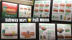 The subs of the day that pack the fewest calories are the turkey breast (wednesday) and the black forest ham (saturday); Subway Menu Including Prices In Miri City Bintang Megamall Miri City Sharing