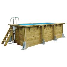 Piscine Bois Rectangulaire 4x2 Azura H1 26m Ubbink Coloris Du Liner Bleu