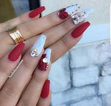 Acrylic nails are artificial nails. 21 Example Of Valentines Day Nails Acrylic Coffin Red 73 Apikhome Com