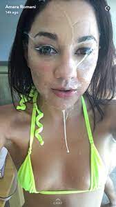 Amara Romani's face covered in cum on Snapchat Porn Pic - EPORNER