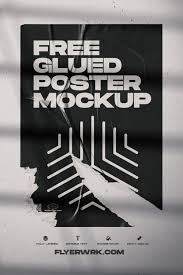 Free Glued Poster Mockup In 2020 Poster Mockup Photoshop Mockup Texture