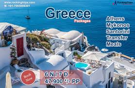 Greece Tour Packages 6 Nights 7 Days Book Now 47 900 Pp Athens Mykonos Santorini Tra Best Honeymoon Packages Honeymoon Tour Packages Honeymoon Tour