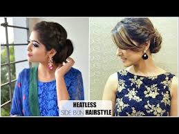 2 Min Hairstyle With Saree Gown Kameez Indian Party Hairstyles Hina Khan Akshara Hairstyle Youtube