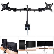 Dual Monitor Arm Desk Table Mount Stand For 2 Lcd Fully Swivel Clamp Up To 27 Dual Monitor Arms Monitor Arms Monitor Arm Stand