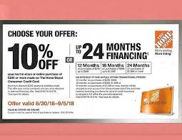 Promo code home depot credit card. Home Depot Coupon 10 Off Or Special Financing With Store Credit Card Thru 9 5 49 99 Picclick