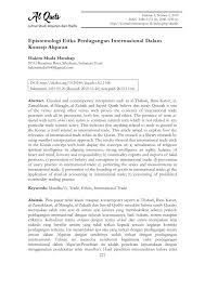 Begitulah juga jika perniagaan anda besar maka masalah itu akan datang dalam skala yang juga besar. Pdf Epistemologi Etika Perdagangan Internasional Dalam Konsep Alquran