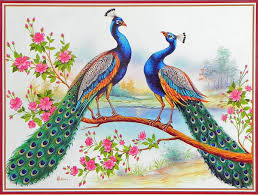 Peacock Indian National Bird Reprint On Paper Unframed Bird Poster Bird Drawings Peacock Art