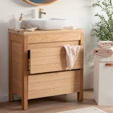 Cubique disposez cette armoirette de rangement contre le mur de votre salle de bains. Meuble Sous Vasque 2 Tiroirs 80cm Native 80 Cm Meuble Sous Vasque Alinea