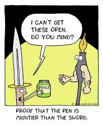 The Pen Is Mightier Than The Sword Humor Funny Cartoons Useless Knowledge