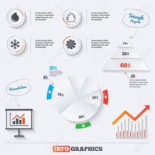 Pyramid Chart With Three Options Hvac Icons Heating Ventilating