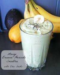 Mango Banana Avocado Smoothie With Chia Seeds Leelalicious Avocado Smoothie Chia Seed Smoothie Food