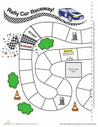 Rally Car Raceway Worksheet Education Com Rally Car Printable Board Games Car Games