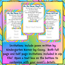 This fun invitation is perfect for a graduation party or a baby shower. Oh The Places You Ll Go Inspired Graduation Program Kindergarten Korner