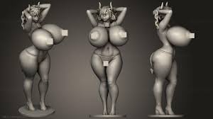 Figurines of girls - Moo Minotaur NSFW hollowed, STKGL_1184. 3D stl model  for CNC