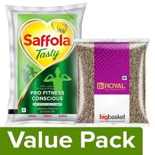 Buy Bb Combo Saffola Tasty Pro Fitness Conscious Edible Oil 3x1l Bb Royal Cumin Whole 100g Online At Best Price Bigbasket
