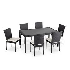 Alice S Garden Salon De Jardin 6 Places Bergamo Coloris Noir Coussins Ecrus Table Exte Ensemble Table De Jardin Ensemble Table Et Chaise Table De Salon