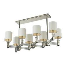 Retro palladium glass fringe rectangular chandelier chandeliers lighting 47'' wide e12 candelabra based standard chandelier fitting. Eight Light Pendant Chandelier With Criss Cross Baase And Rectangular Canopy In Pollished Nickel And Walmart Com Walmart Com