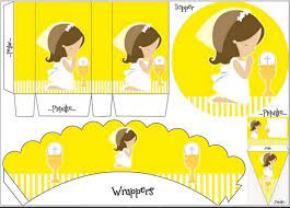 Modificar la etiqueta de candy bar de comunión niño es fácil y divertido. Primera Comunion De Nina Mini Kit En Amarillo Para Imprimir Gratis Oh My Primera Comunion
