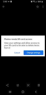 You'll see a warning message telling you that you'll lose all the data on the card. How To Undo Access Given To Google Photos To Delete From Sd Card Google Photos Community
