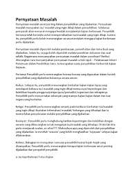 Sebagai contoh, keberkesanan merujuk kepada usaha membandingkan sesuatu proses dengan hasil yang tercapai. Pernyataan Masalah