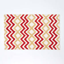 Shop designer bath mats at harrods. Orange Mustard White 100 Cotton Chevron Non Slip Bath Mat