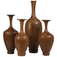 Collection Of Four Specimen Timber Vases De Coene Freres Circa 1940 From A Unique Collection Of Antique And Modern Vases And Wood Vase Vase Woodturned Vase