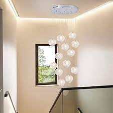 Illuminazione a soffitto lampadario in alluminio lampadario da soffitto vanity light fixture. 14 Luci Moderno Soffitto Alto Scala Lampadario Di Cristallo Villa Semplice Creativo Lampadario Lampada A Sospensione For Soggiorno Edificio Duplex Vuoto Lungo Lampadario Cristallo Paralume 50x200 Cm Amazon It Illuminazione