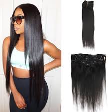 Hair extensions are usually clipped, glued, or sewn on natural hair by incorporating additional human or synthetic hair. Black Clip In Hair Extensions Human Hair 100g Straight Clip On Hair Extensions Fulls Clip In Hair Extensions Human Hair Weave Extensions Human Hair Extensions