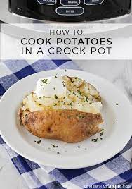 The Easiest Crock Pot Baked Potatoes Ever Recipe Crock Pot Baked Potatoes Crockpot Recipes Easy Pot Recipes Easy