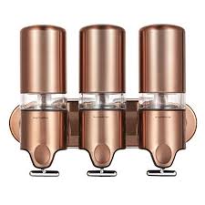 Simplehuman Wall Mount Pumps Triple 15 Fl Oz Shampoo Soap Dispenser Stainless Steel Soap Dispenser Wall Shower Soap Dispenser Soap Dispenser
