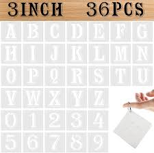 Save when you order all 3 of our new adhesive mesh stencil in this a makers' studio new stencil bundle for july 2020. Buy Alphabet Letter Stencils 3 Inches 36 Pcs Reusable Plastic Letter And Number Templates Letter Decoration Art Craft Stencils For Painting On Wood Wall Glass Fabric Rock Canvas Chalkboard Signage Online In