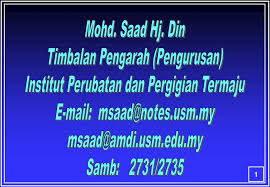Institut perubatan dan pergigian termaju tel: Ppt Mohd Saad Hj Din Timbalan Pengarah Pengurusan Institut Perubatan Dan Pergigian Termaju Powerpoint Presentation Id 5461772