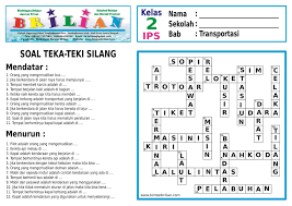 Check spelling or type a new query. Soal Teka Teki Silang Ips Untuk Sd Bab Transportasi Kendaraan Dan Kunci Jawaban Bimbel Brilian