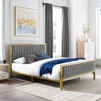 Headboard, footboard and rails it's time to give your bedroom furniture the facelift that you've been envisioning. Buy Platform Bed Grey Velvet Online At Overstock Our Best Bedroom Furniture Deals