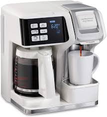 4.4 out of 5 stars. Amazon Com Hamilton Beach Flexbrew Trio 2 Way Single Serve Coffee Maker Full 12c Pot Compatible With K Cup Pods Or Grounds Combo White Kitchen Dining