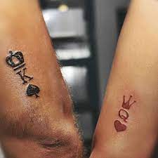 Minimalist King And Queen Tattoo Romantic Couples Tattoos Couple Tattoos Unique Matching Couple Tattoos