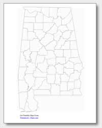 Alabama (base map) jpeg format (451k) county boundaries and names, county seats, rivers. Printable Alabama Maps State Outline County Cities