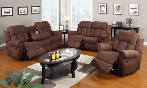 Modern Rocker Recliner Sofa Cup Holder Couch Loveseat Chair Chocolate Microfiber Couch And Loveseat Furniture 3 Piece Living Room Set