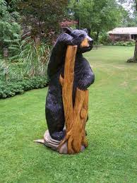 Bear Stump Bear Carving Bear Decor Black Bear Decor