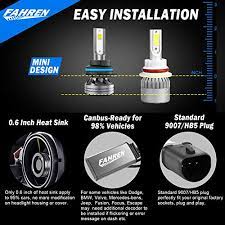 Fahren 9007 Hb5 Led Headlight Bulbs 60w 12000 Lumens Super Bright Led Headlights Conversion Kit 6500k Cool White Ip68 Waterproof Pack Of 2 Blue Pricepulse