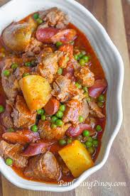 Tasty Pork Afritada Recipe Panlasang Pinoy Recipe Pork Afritada Recipe Easy Pork Pork Recipes