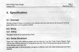 I don't have a link, but grim fandango's design document was released. Game Design Document Template
