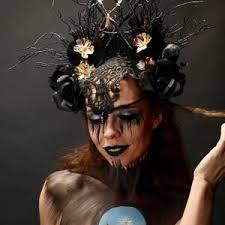 Winter Faun Horns Headdress Druid Ram Horn Headband Woodland Cosplay Snow  Ice Blue