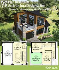 Plan 80878pm Dramatic Contemporary With Second Floor Deck In 2021 Backyard House Modern House Plans Tiny Backyard House