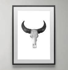 Black And White Bull Bull Skull Print Animal Skull Cow Black And White Etsy Scandinavian Wall Art Bull Skulls Animal Skulls