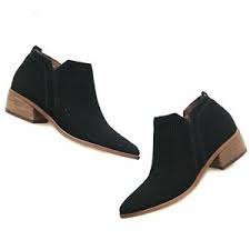 Tudor by franco sarto at zappos.com. Franco Sarto Paivley Black Suede Perforated Point Toe Low Heel Ankle Booties 6 Ebay