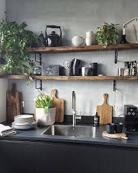 cuisine etageres ouvertes bois etagere murale cuisine idee deco cuisine decoration cuisine