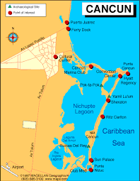 Map Of Mexico Cancun Caribseek Cancun Maps Cancun Map